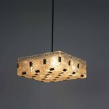 Vintage Sculptural Glass Pendant Lamp by Kamenický Šenov, 1970s