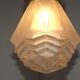 French 1920's-1940's art deco milk glass skyscraper tiered light fixture 3995