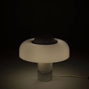 Brumbury table lamp in chrome and white by Luigi Massoni for Guzzini 1970