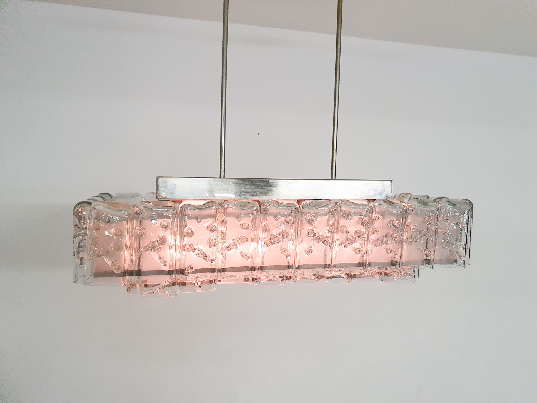 Lustre en verre par Doria, Allemagne années 1960