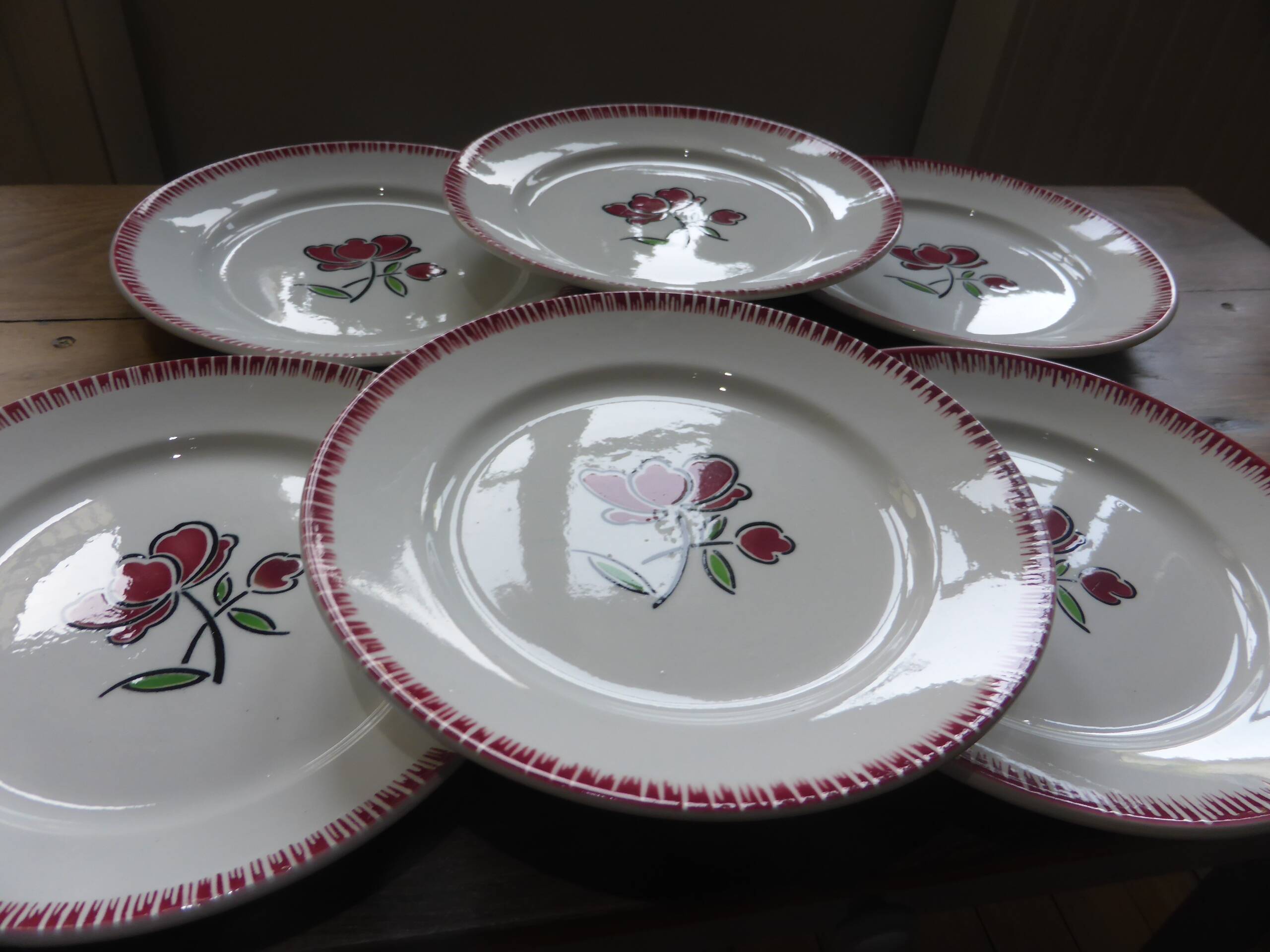Set of 6 flat plates Badonviller 200868