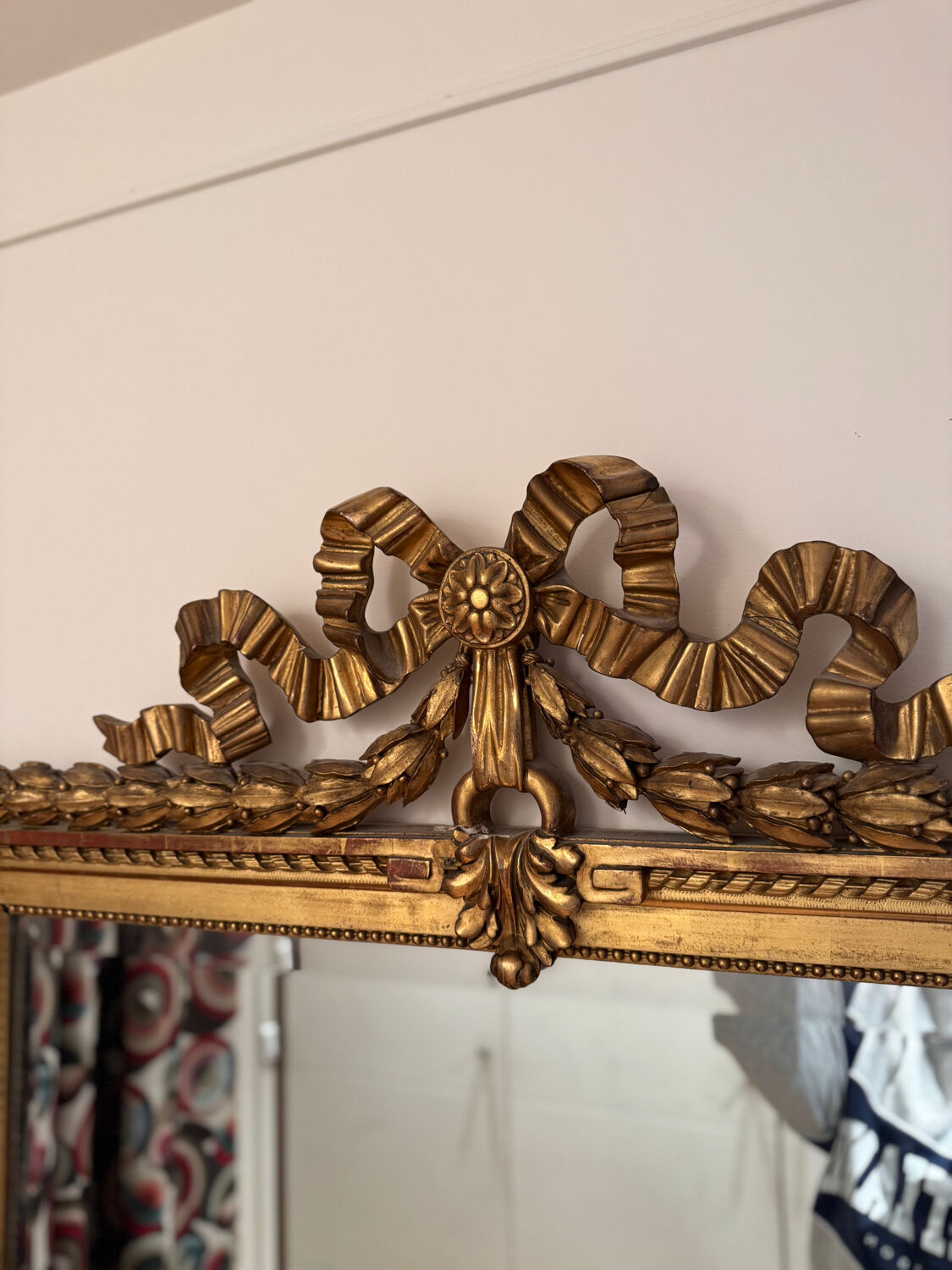 Large antique gilded carved wooden mirror – early 20th century