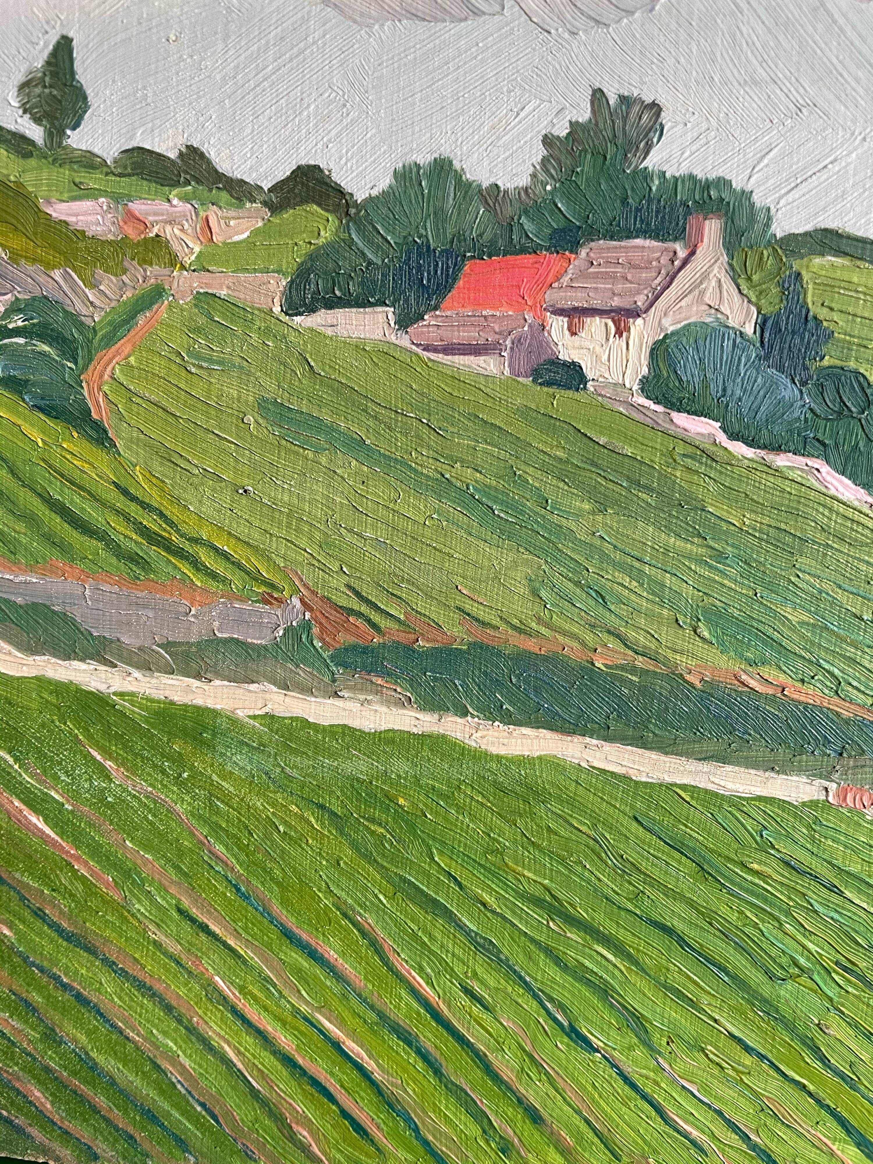 Painting oil landscape countryside 1935