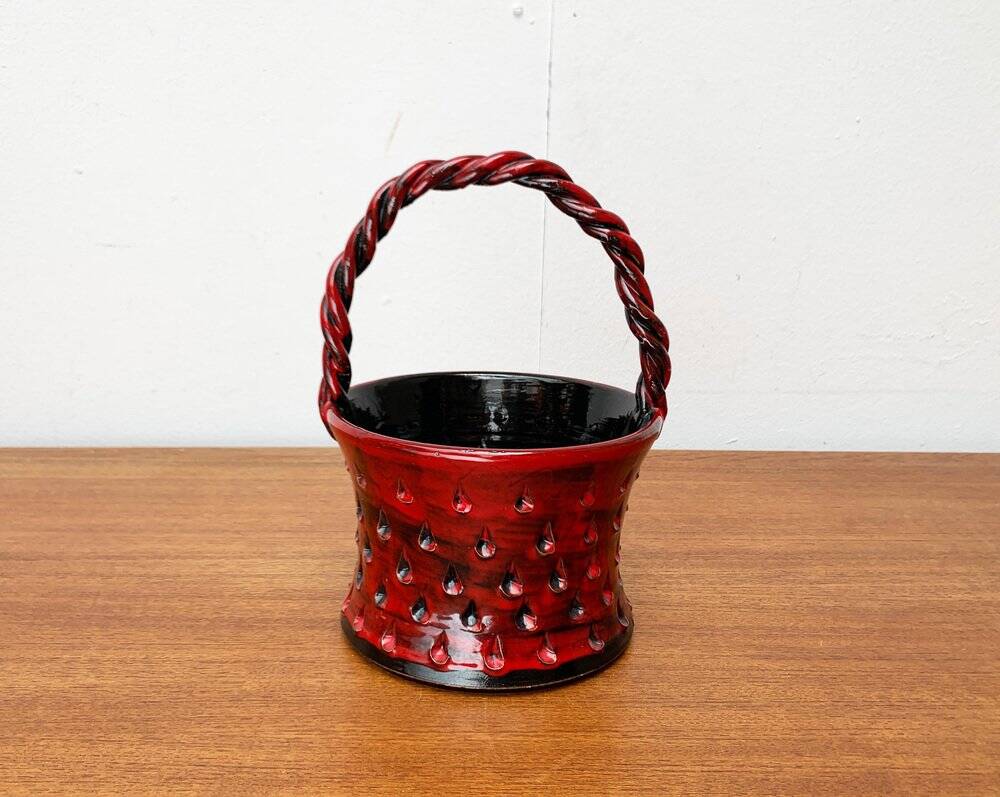 Italian ceramic vase Strawberries by Fratelli Fantullacci for Bitossi, 1960s