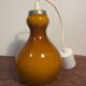 70s pear pendant light brown opaline