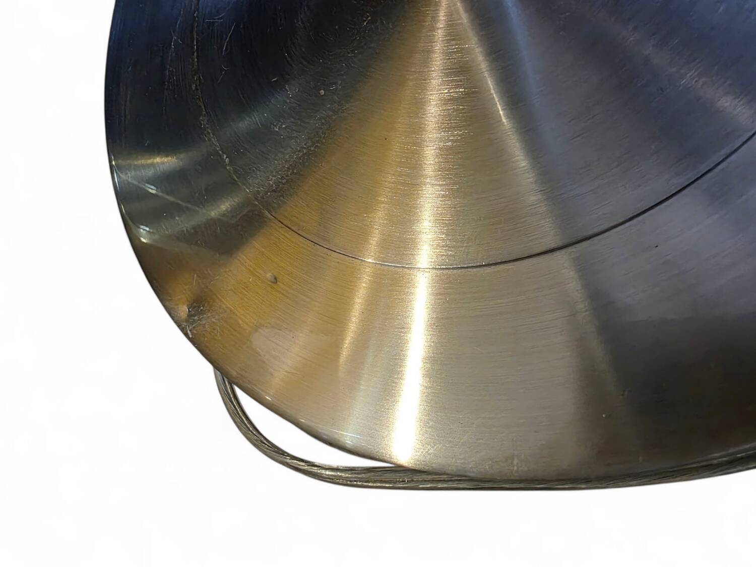 1990s design floor lamp – Brushed metal & crystals