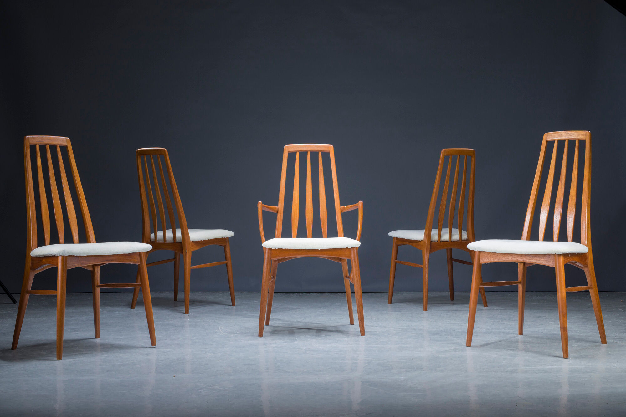 Dining chairs model "eva" by Niels Koefoed for Hornslet Møbelfabrik, 1960
