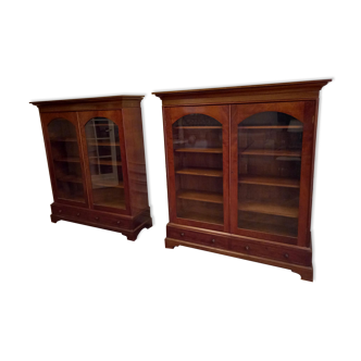 19th century glass bookcases (pair)