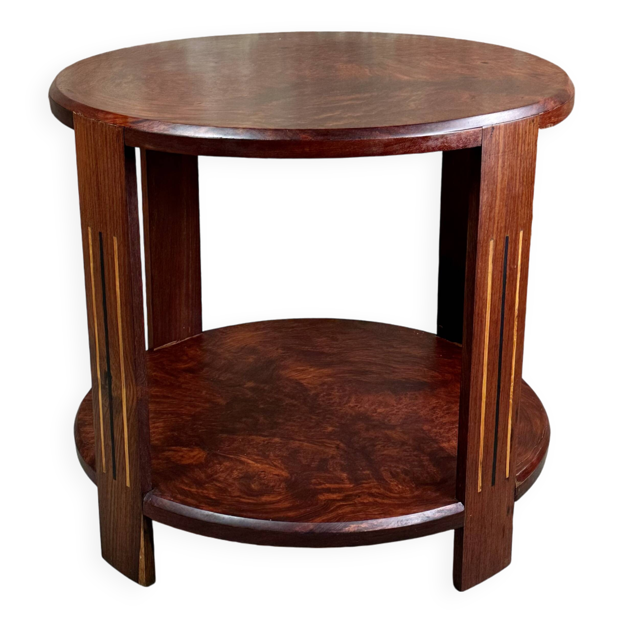 Art Deco side table / pedestal table in Rio rosewood