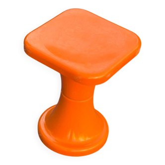 Orange plastic Tam Tam stool 1970