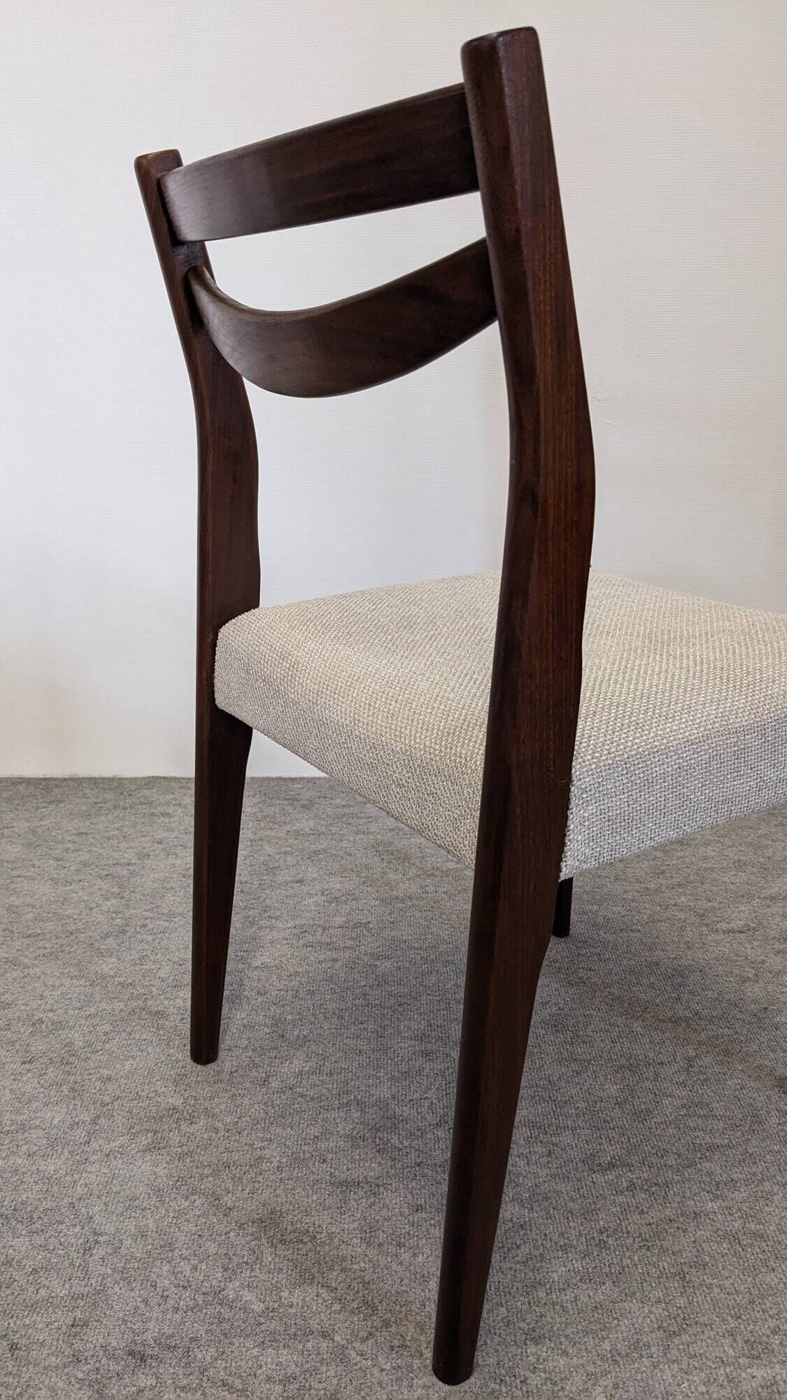 Set of 6 Scandinavian style teak chairs, France circa 1970.