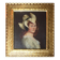 19th Mid-Century Modern Portrait Painting of Young Lady in Hat