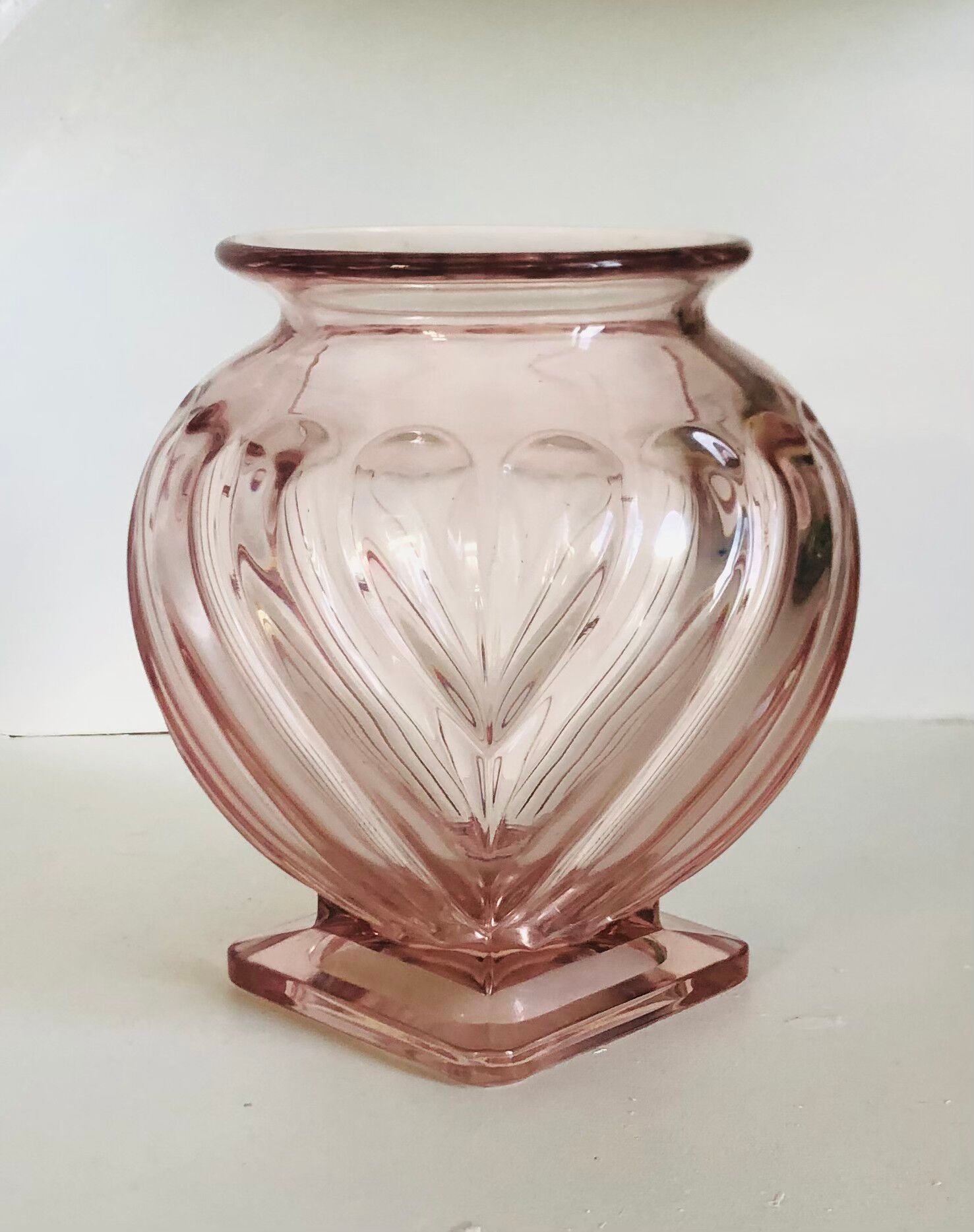 Art Deco glass vase Rosaline by Rudolf Schrötter for Inwald