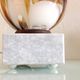Polychrome glass globe lamp on marble base / vintage 60s-70s