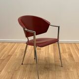 Suite of 8 designer leather chairs