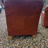 Pair of leather club chairs