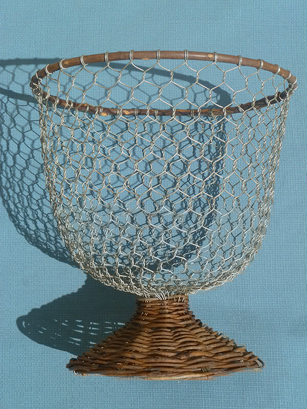 wicker paper basket, screened