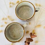 Duo de tasses grès vintage « Toi & Moi »