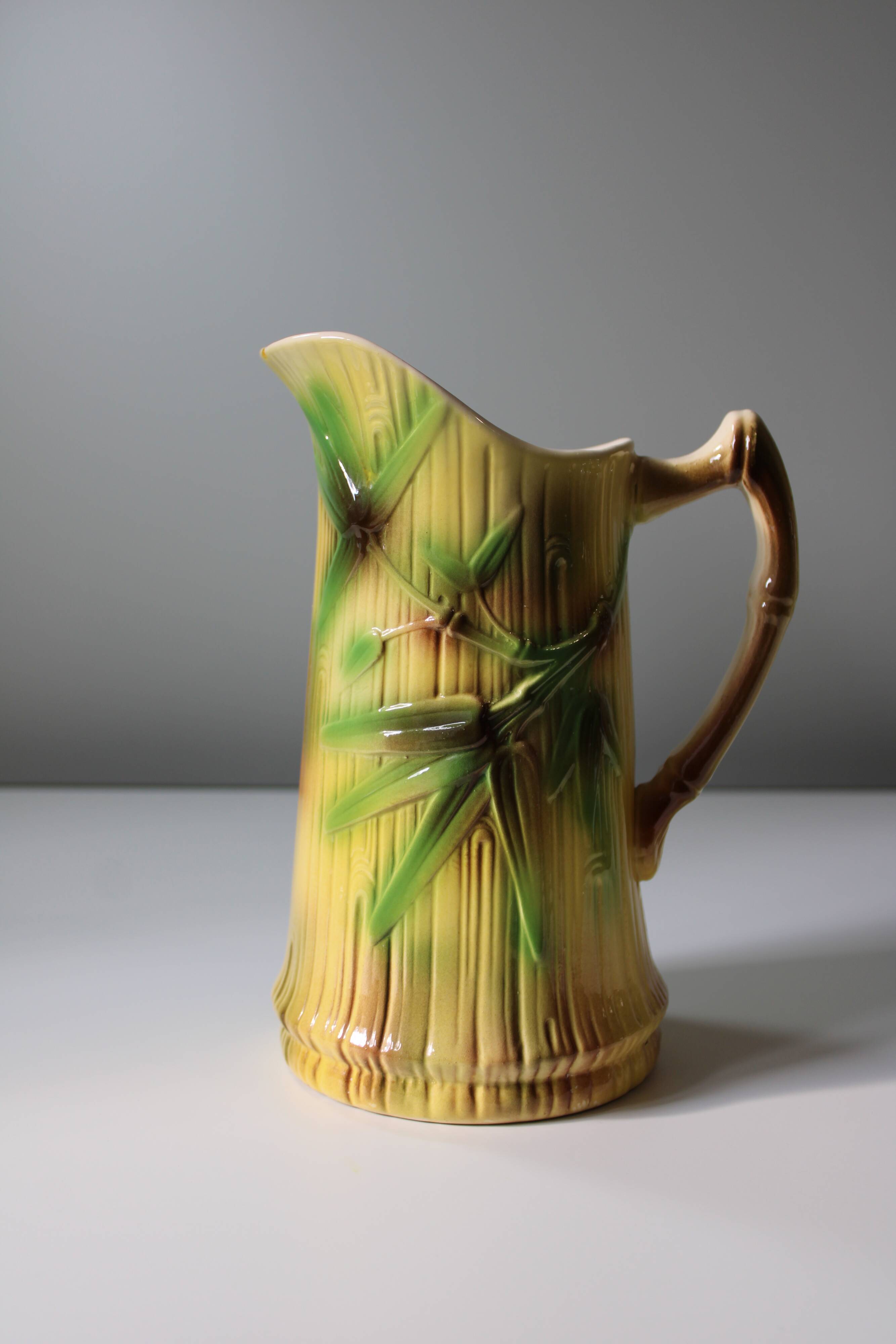 Vintage barbotine bamboo cradle Saint Clément