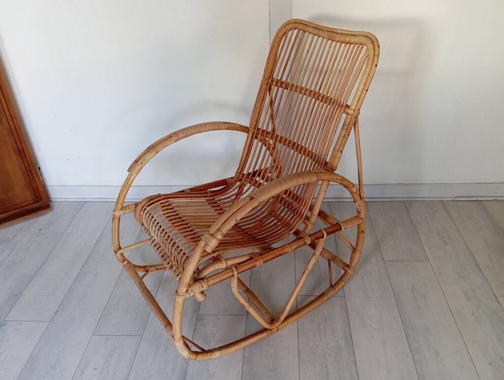 Rattan rocking chair from the 60s