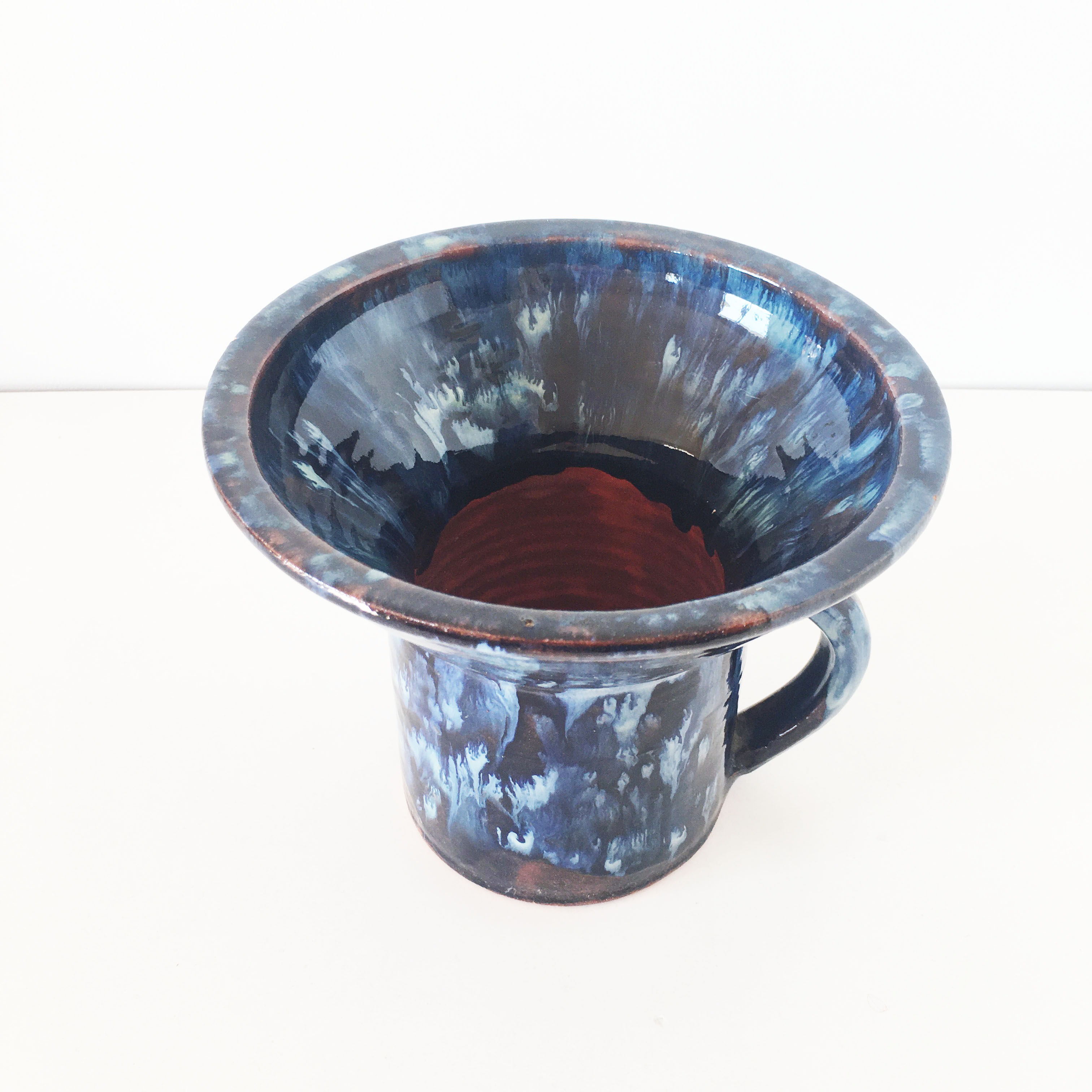 Vintage blue ceramic vase