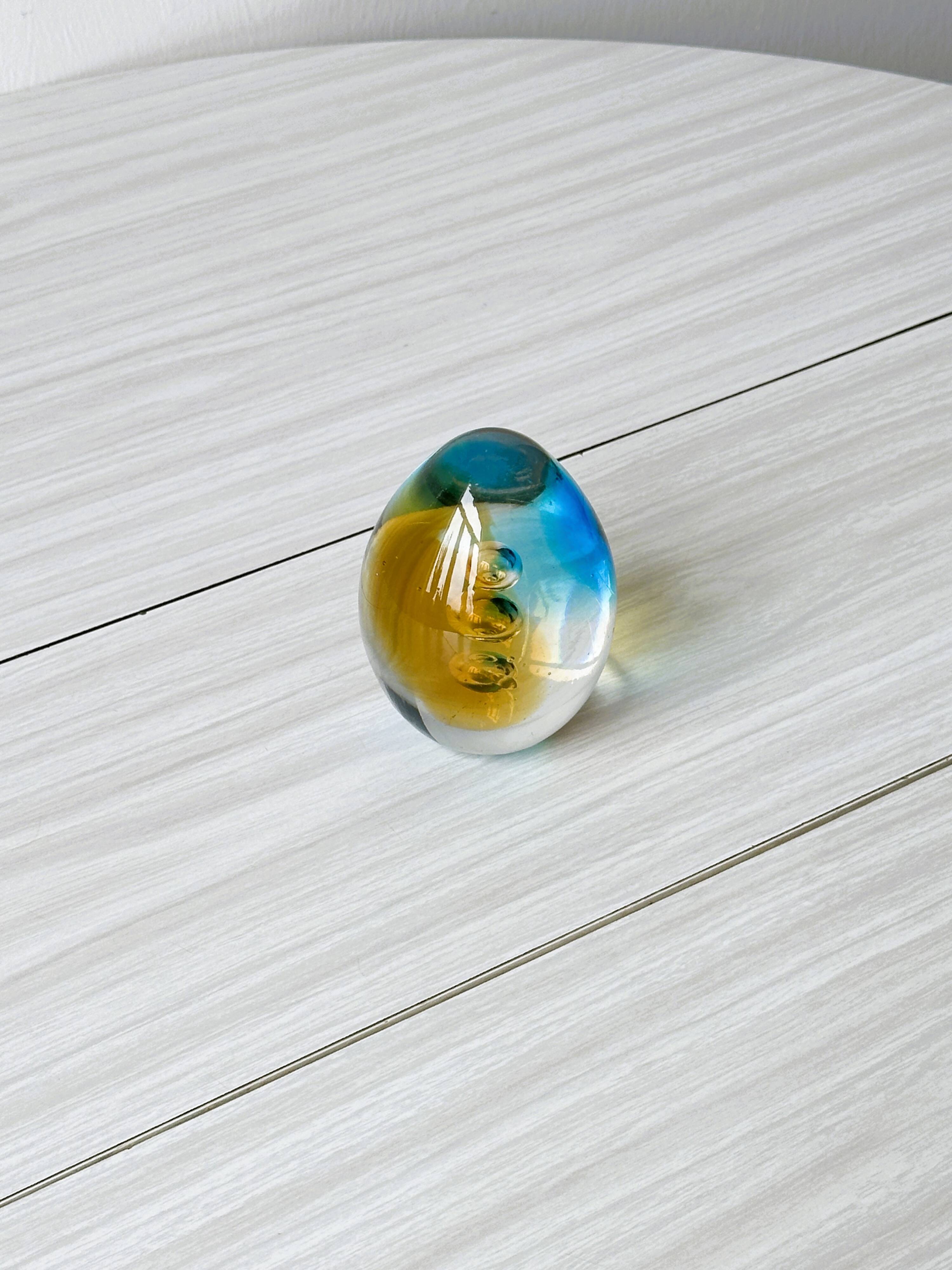 Multicolored Blown Glass Paperweight