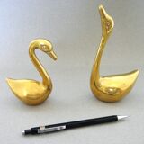 Pair of swans brass