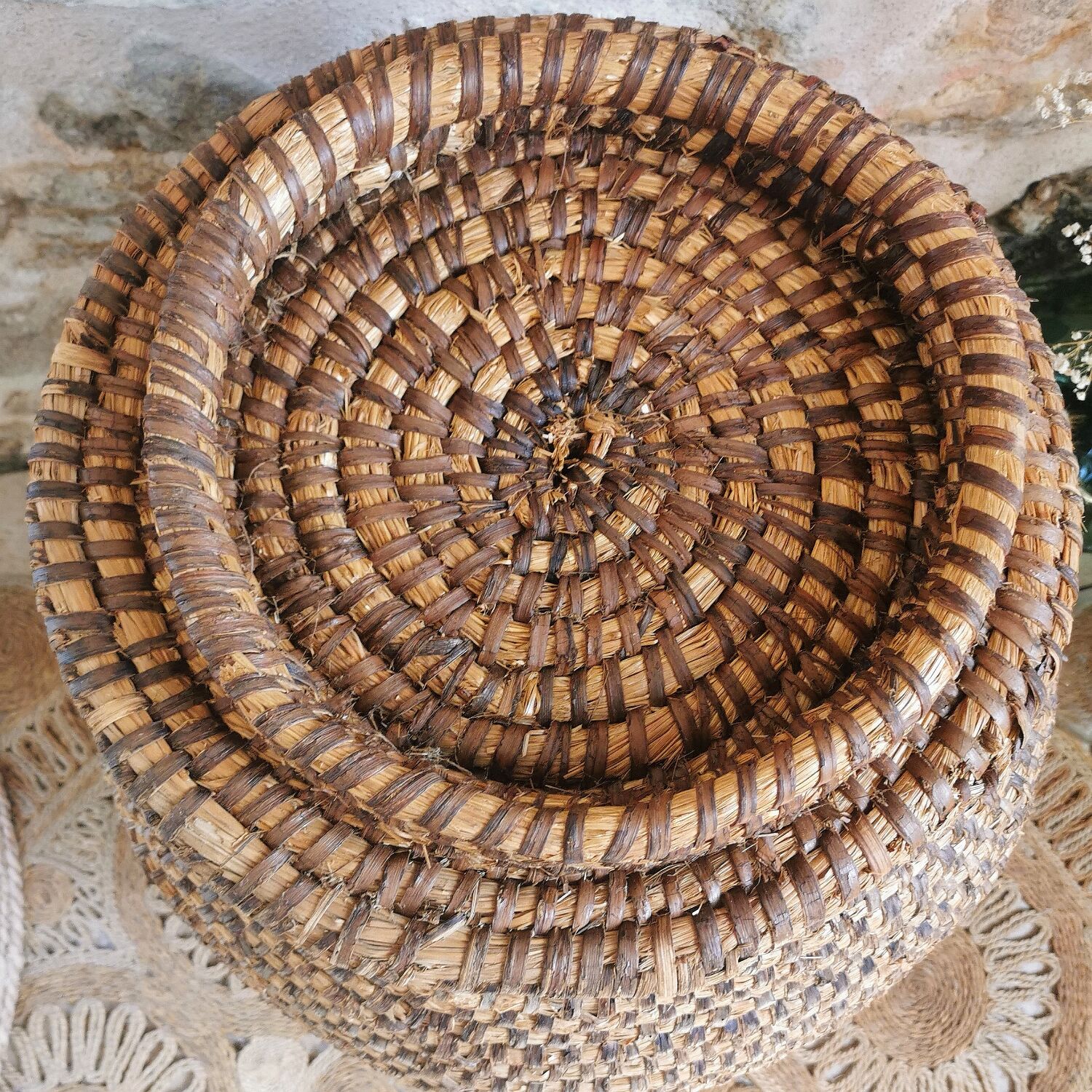 Grain basket, burgundy