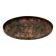 Round patinated copper platter, textured finish