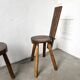 Set of three alpine chairs in solid pine, France, 1950s.