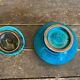 Vintage Green Ceramic Jewellery Box SAFI with Black Decor Morocco