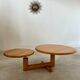Table basse en bois à 2 plateaux ajustables, Roche Bobois années 80