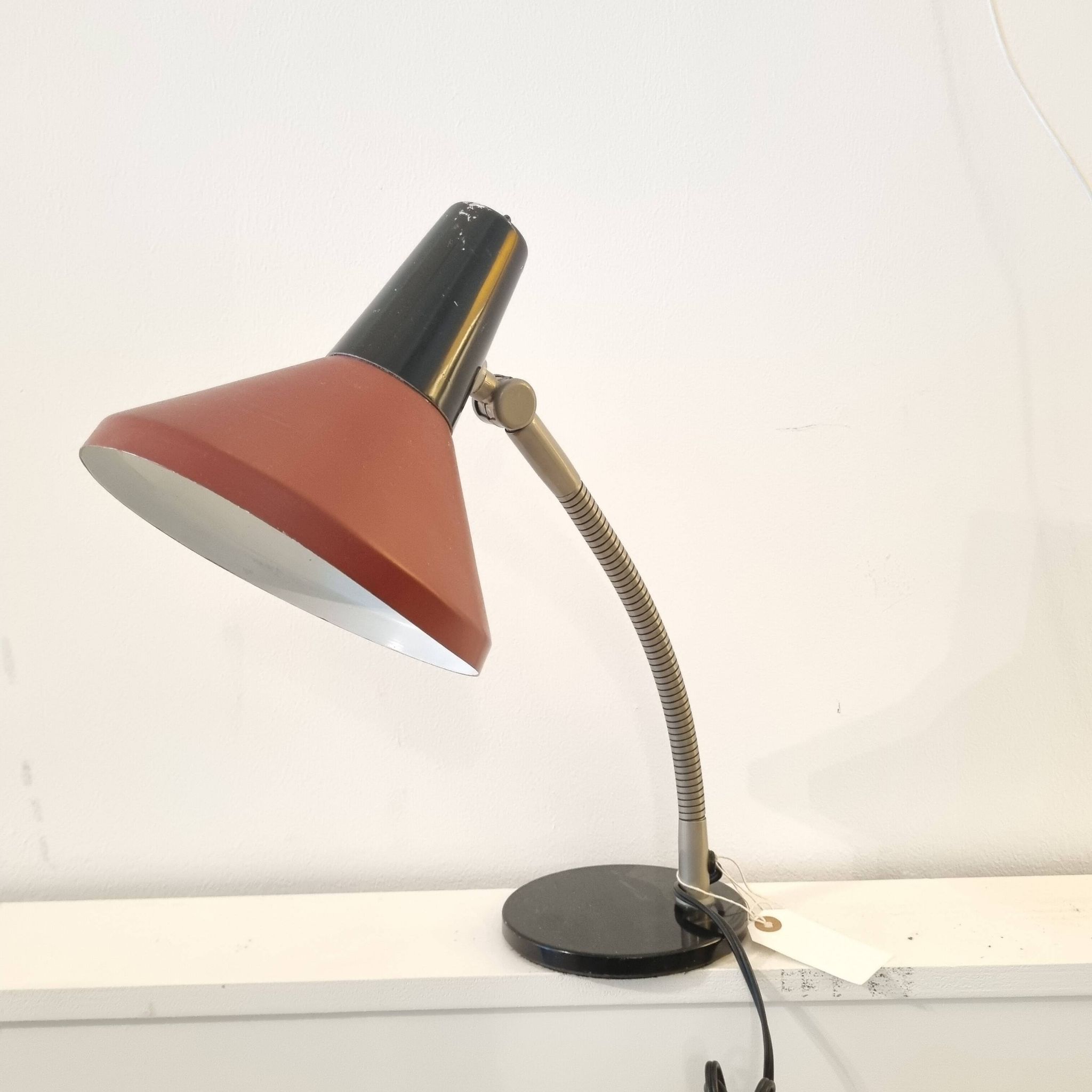 Vintage black and Red HALA desk lamp, 1950s
