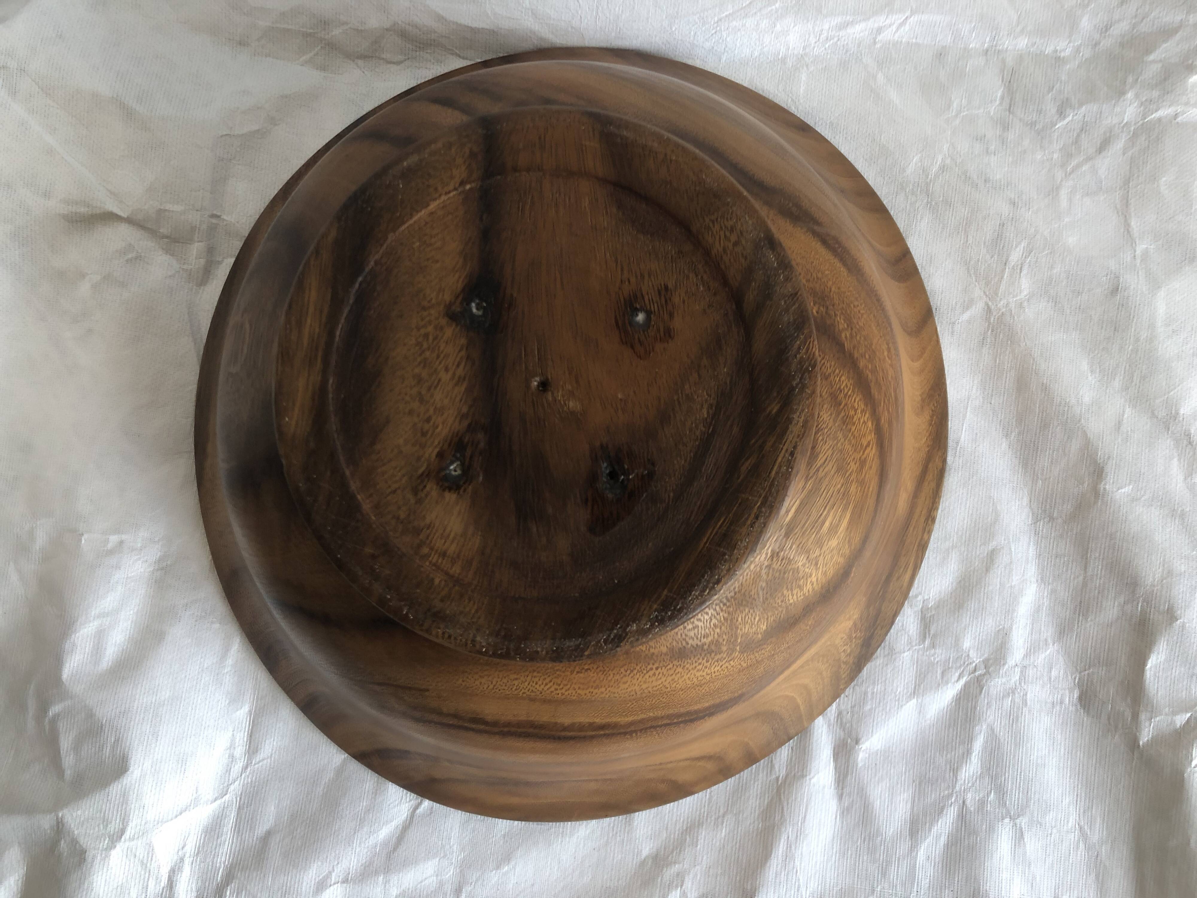 large vintage wooden salad bowl, Scandinavian design