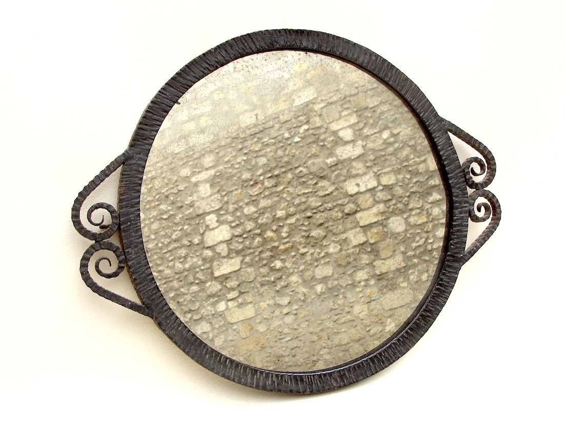 1930 hammered metal mirror