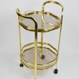 Gold bar table with tray, 1980s