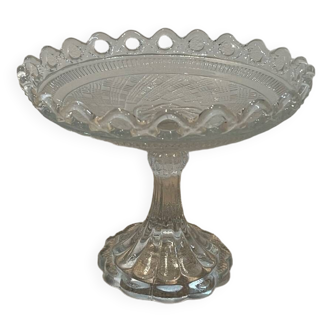 Molded glass pedestal bowl
