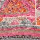 Hot Pink Turkish Runner Rug, Vintage Boho Hallway Carpet, 83x353 Cm