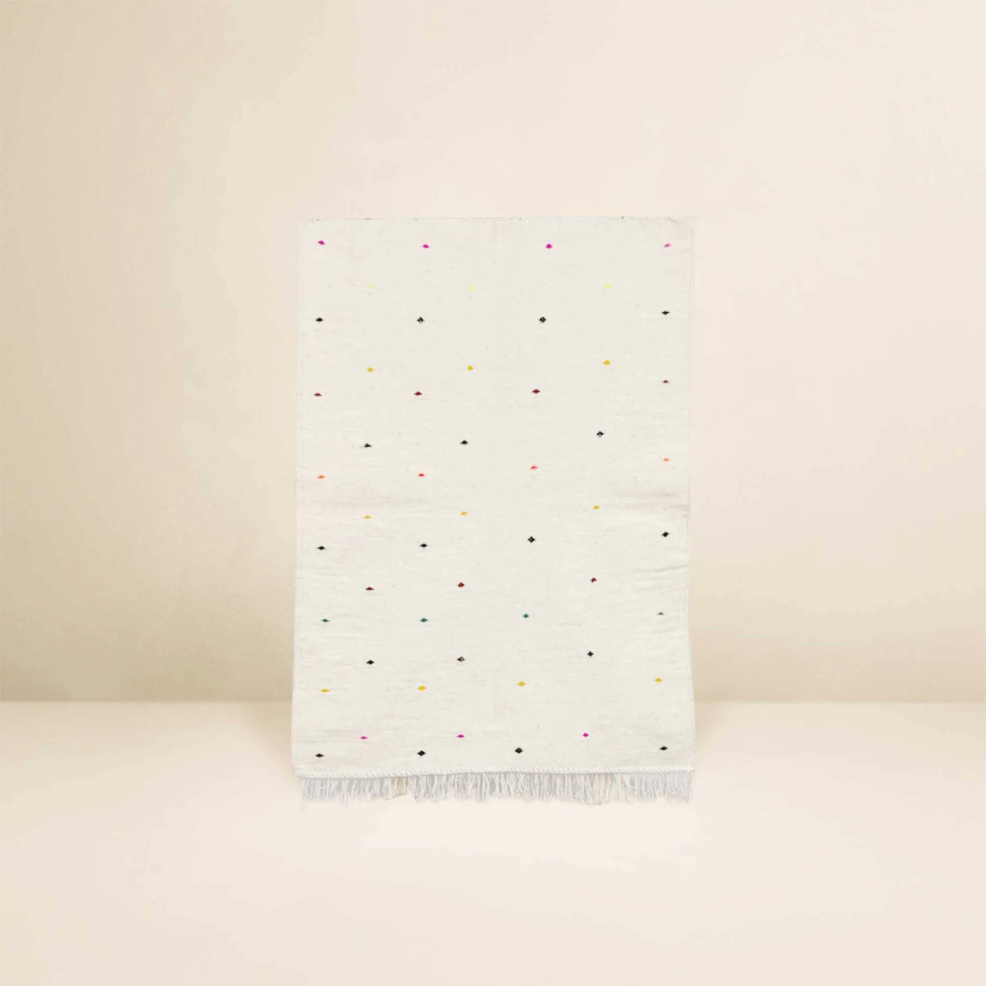 Berber kilim rug • minimalist design with colorful dots