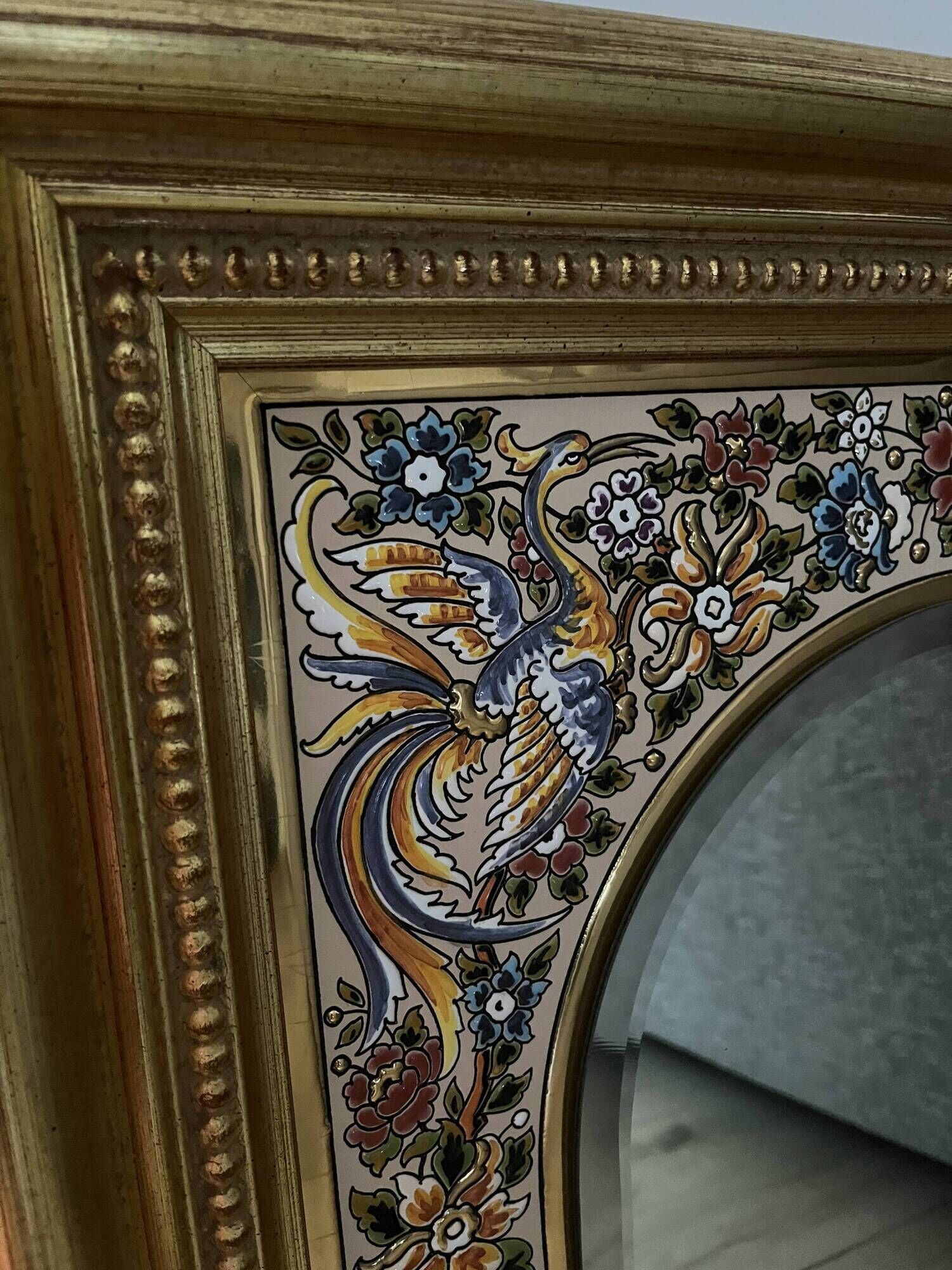 Miroir Andalou en céramique émaillée (cuerda seca)