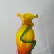 Vase en verre soufflé style Murano à décor de fleur