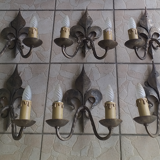 Neo-Gothic wrought iron appliques lily flower