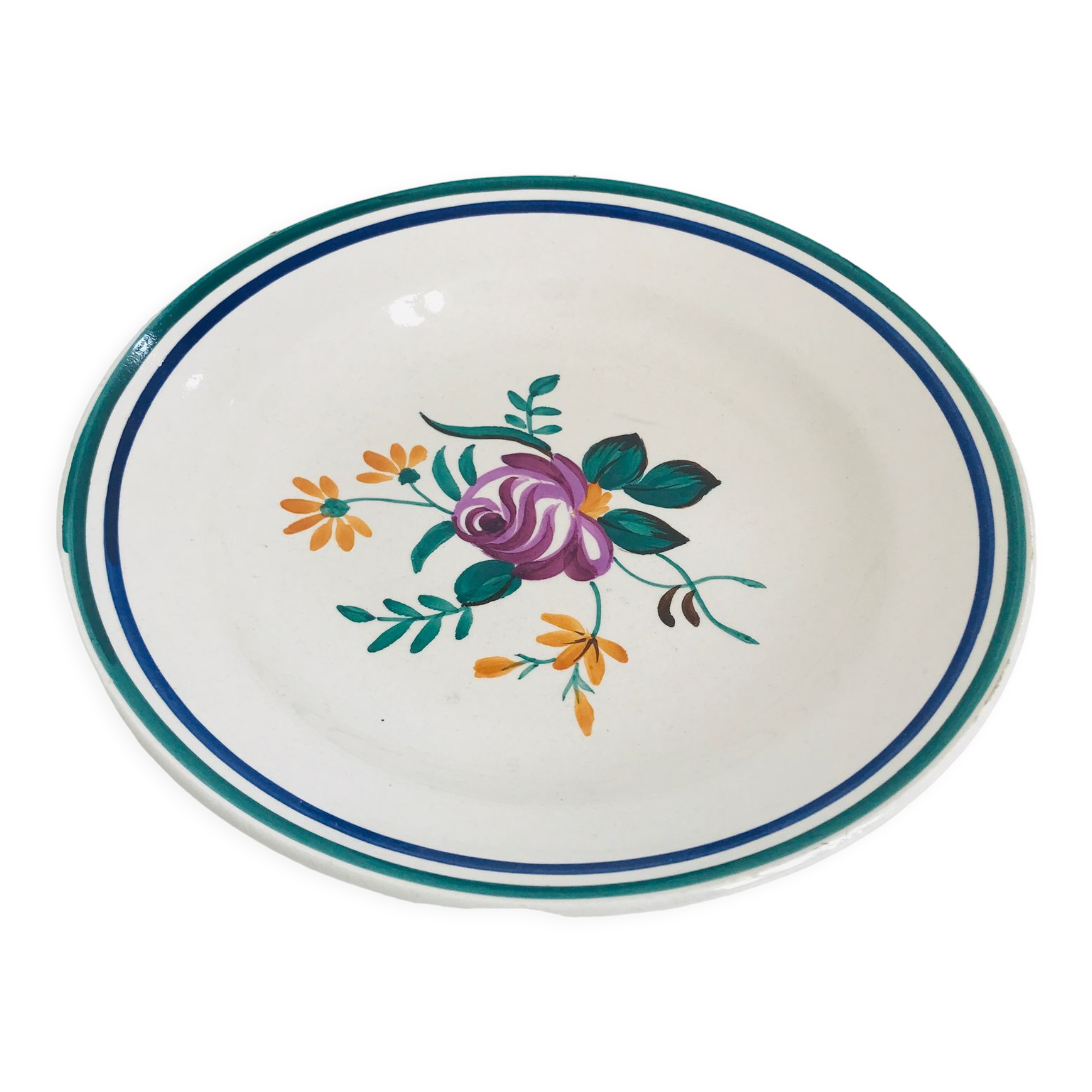 Set of 6 hollow plates and Longchamp oval serving dish