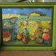 Tableau marché et village africain