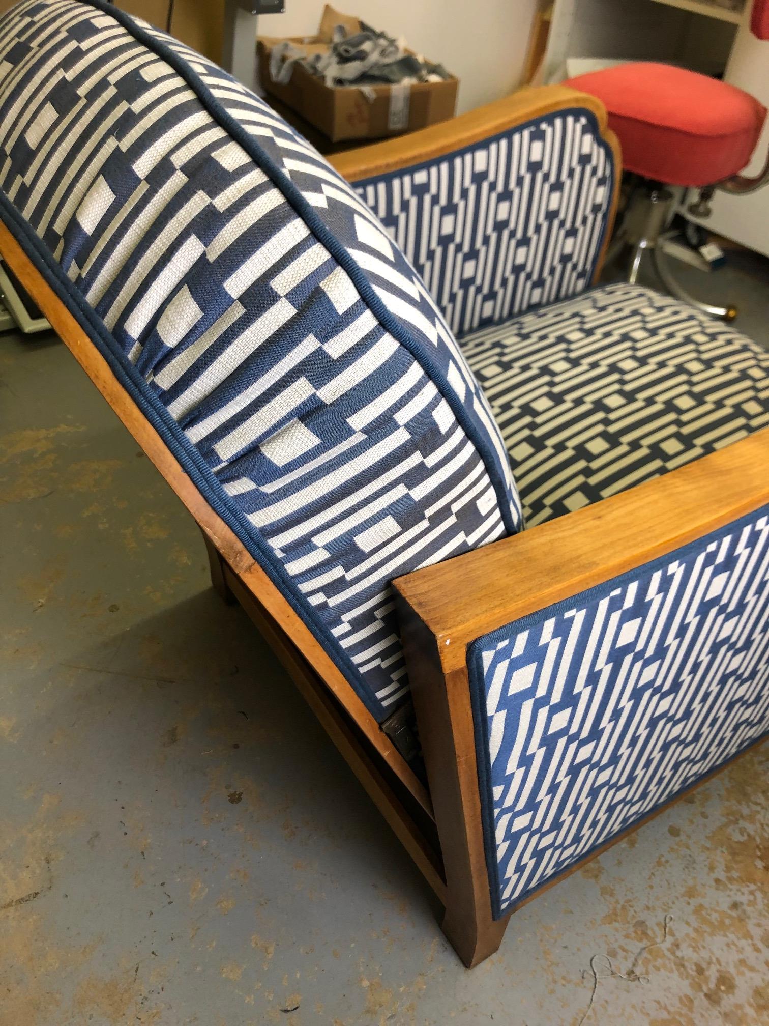 Armchair 1930s, reclining, fully restored