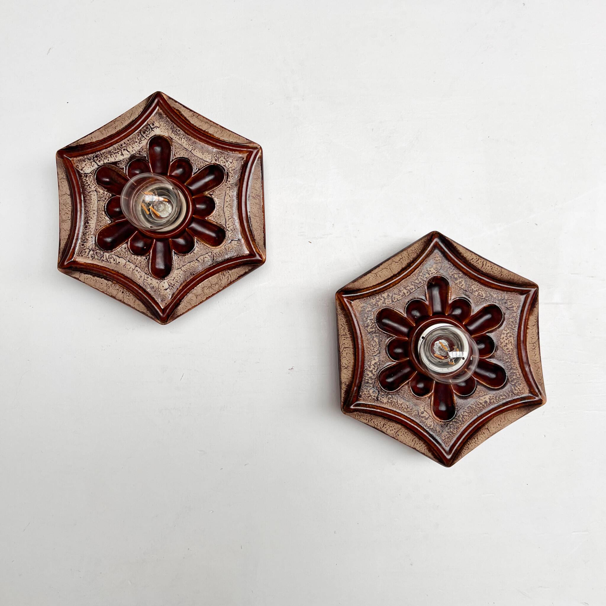 2 appliques murales Hustadt Leuchten, années 1970