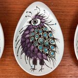 Small oyster or Danish sauce plates from the mid-century by Beth Breyen for Royal Copenhagen, set of 4.