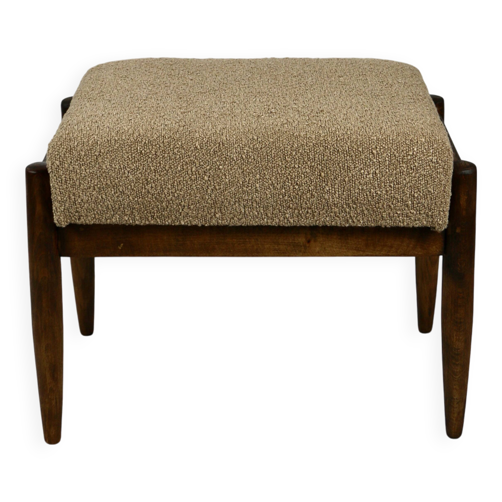 Vintage Beige boucle Stool by Homa, 1970s
