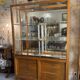 Large antique oak shop display cabinet