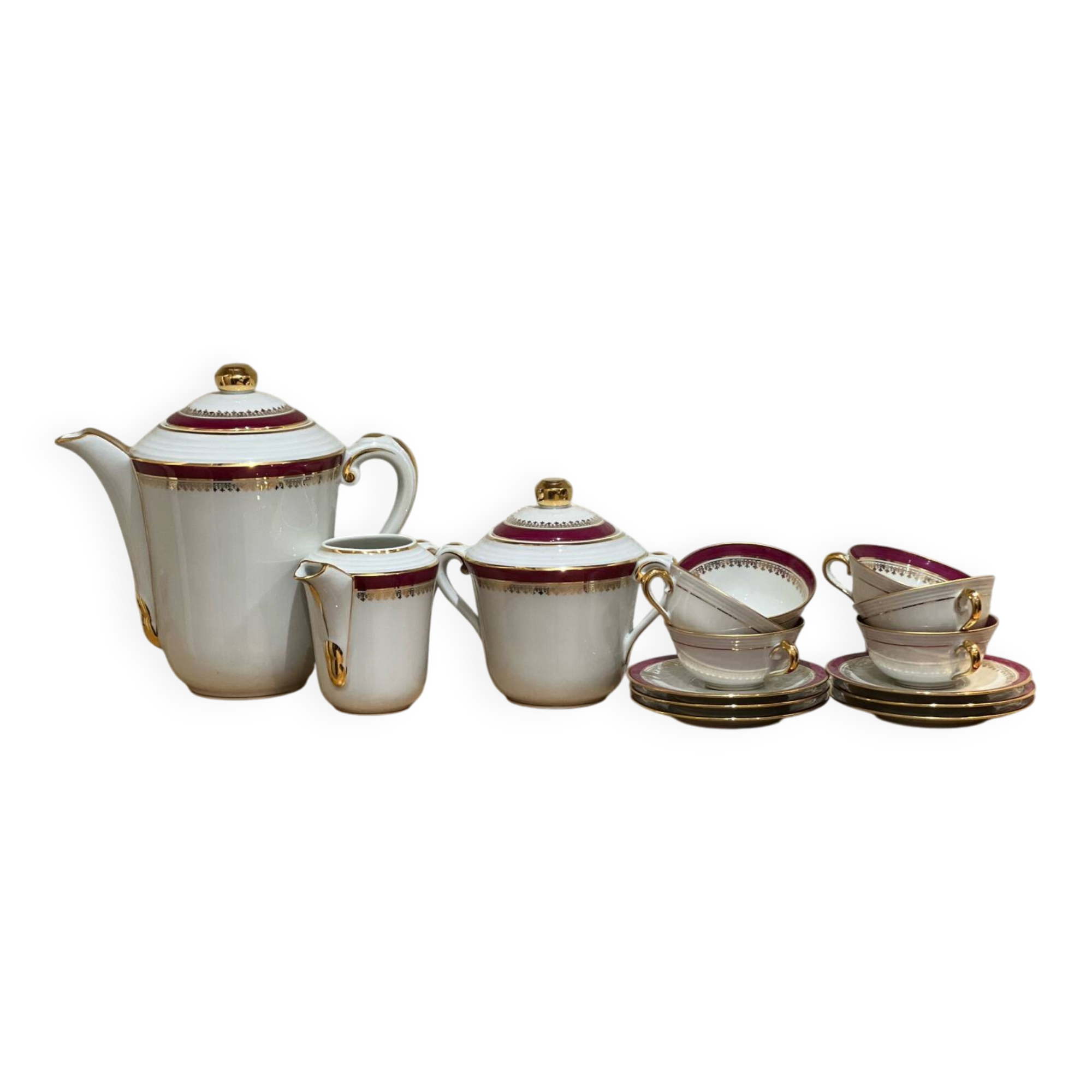 Limoges porcelain coffee service for 6 people
